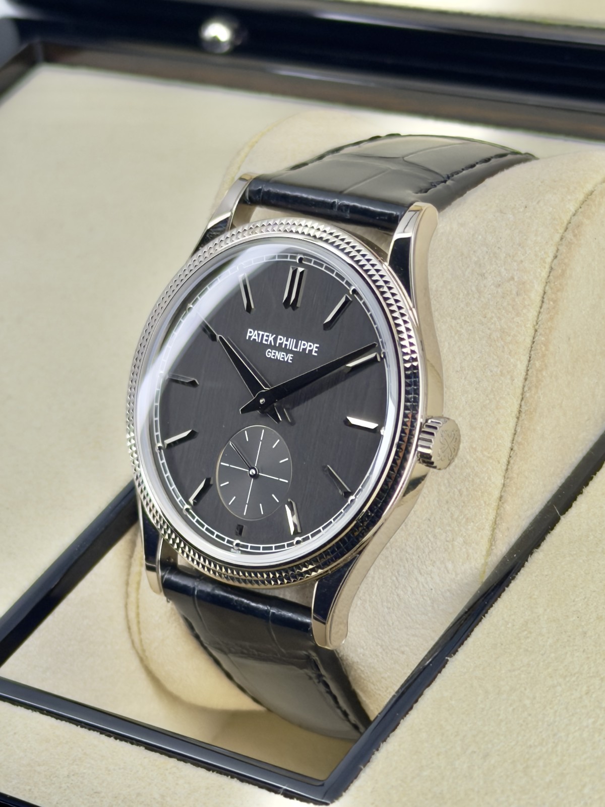 Patek Philippe Calatrava Charcoal Gray Dial on Strap 6119G-001 Complete 2022