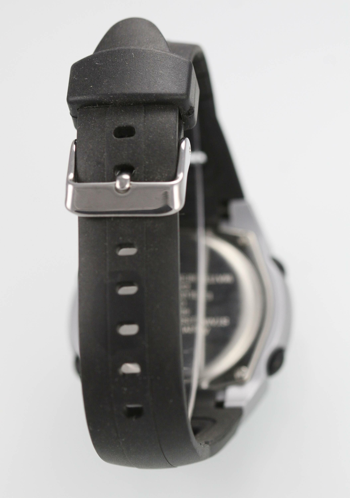 Armitron Mens Watch Silver Plastic Black Rubber Chro Alarm Light Date 50m Quartz