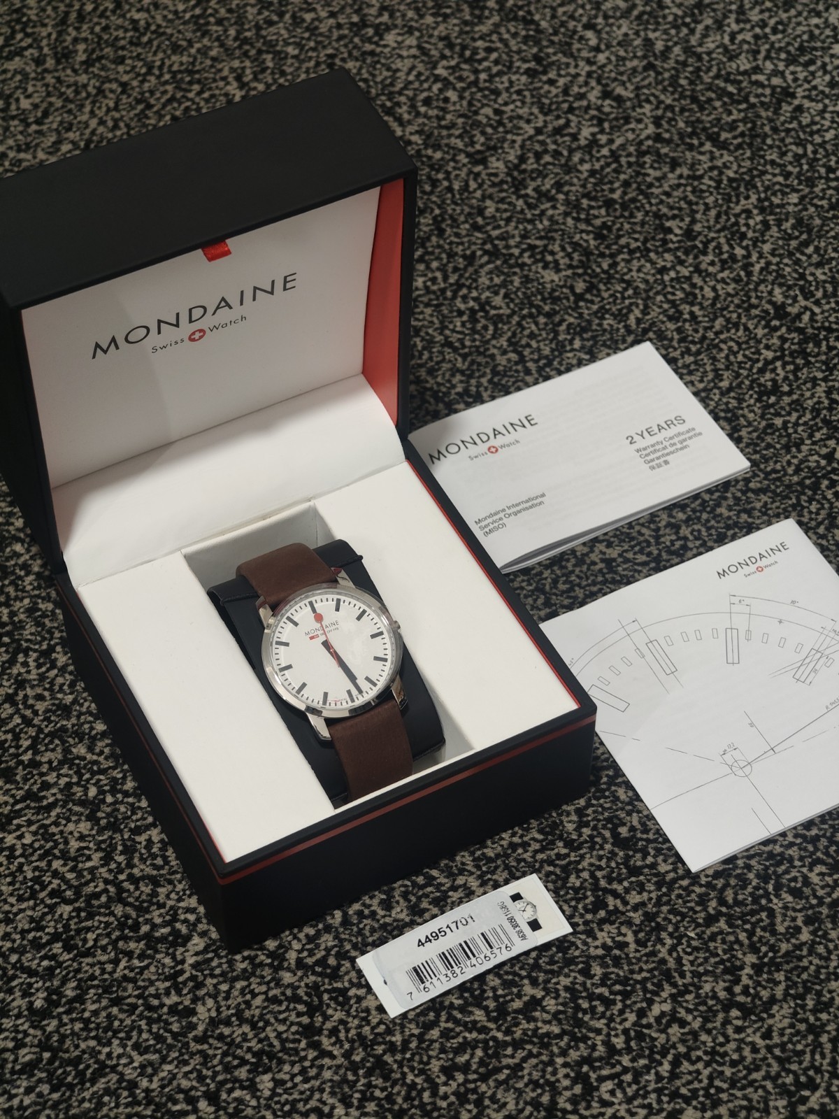Mondaine Simply Elegant Mens Watch 41mm Brown Leather Strap SBB A638.30350.11SBG