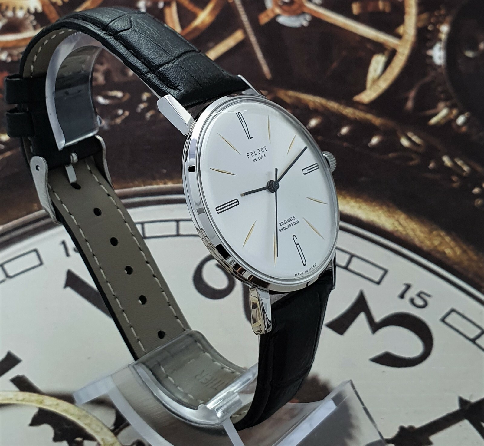 NOS! Poljot De LUXE Ultra SLIM 23 Jewels 2209 Soviet Vintage Men’s Watch USSR