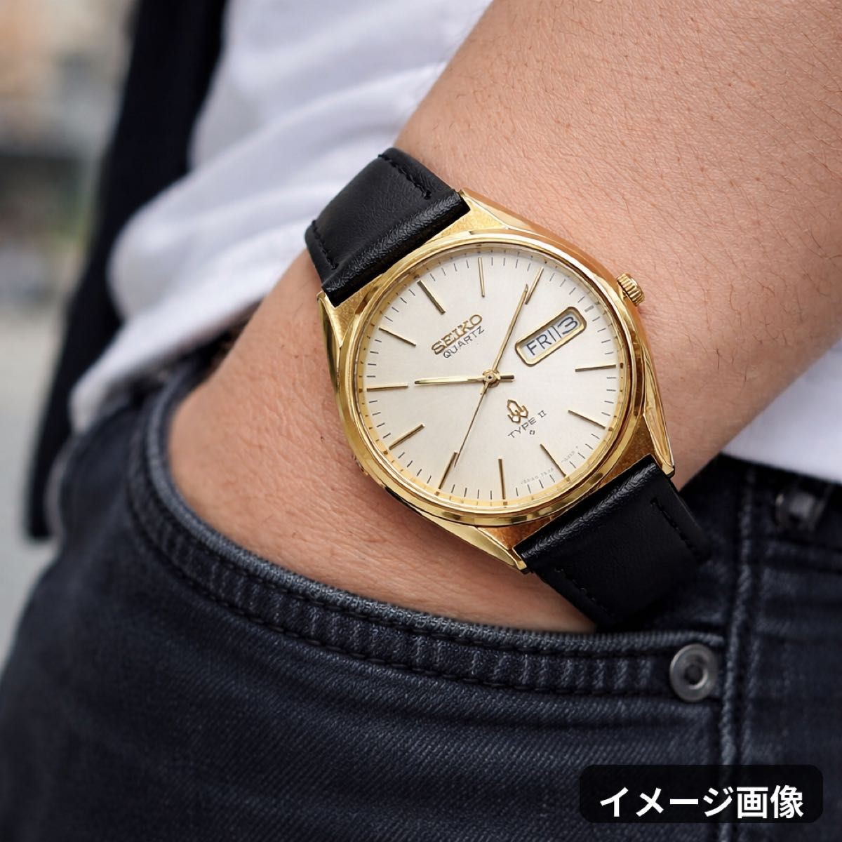 81 SEIKO TYPE II Men s Wristwatch Quartz New Battery New Aftermarket Strap 81