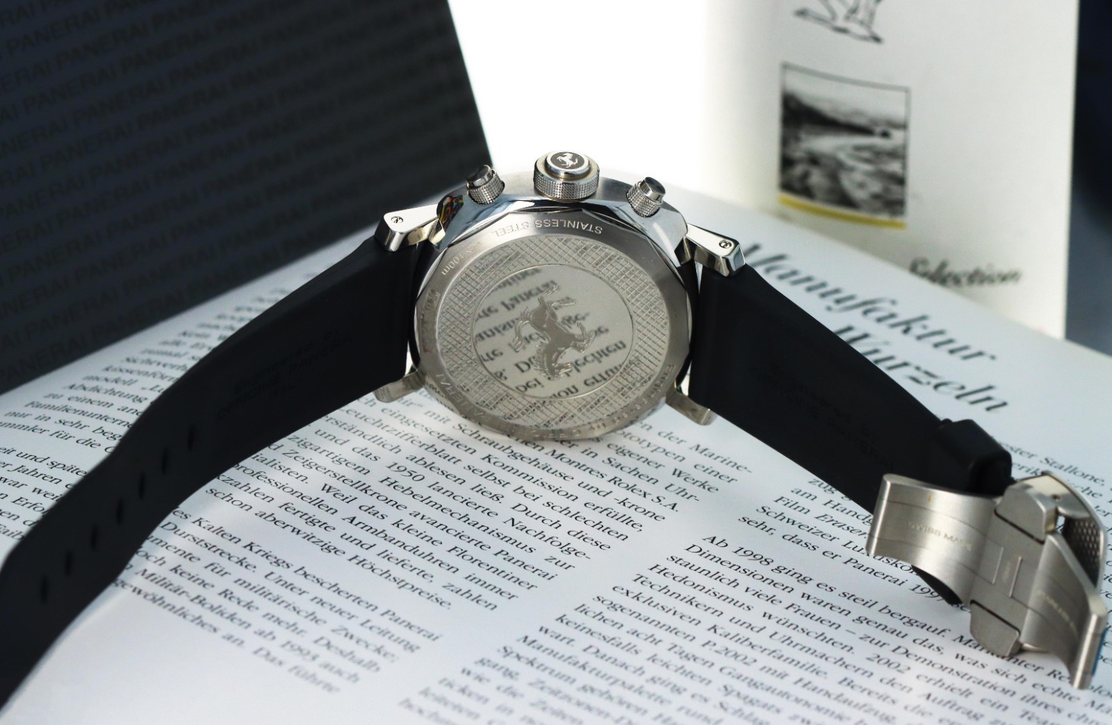Panerai Ferrari Scuderia Chronograph, Black Dial, Limited to 800 -Steel FER00008