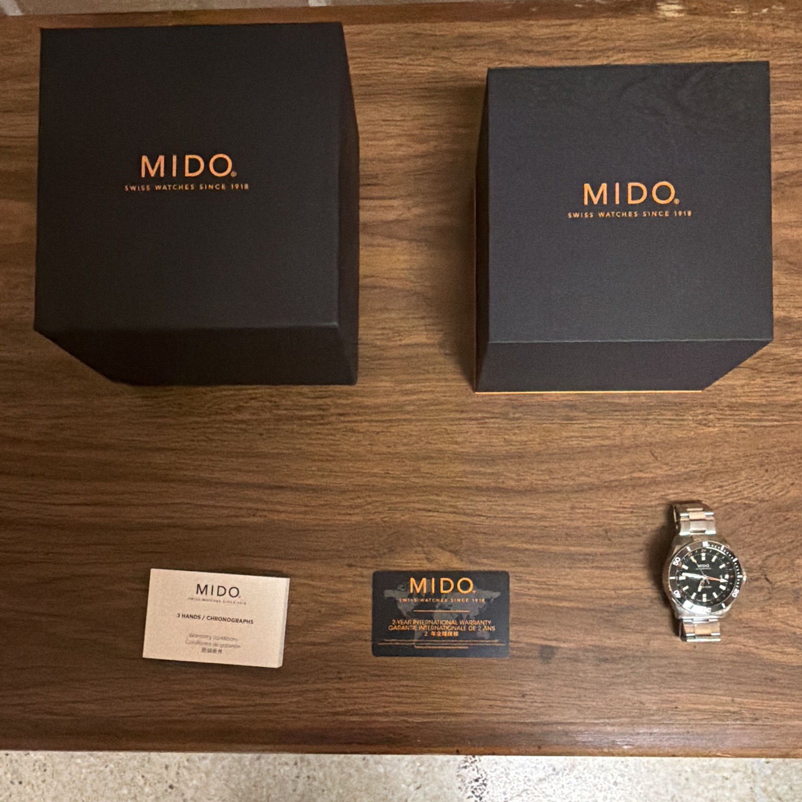 MIDO Ocean Star GMT Automatic 200m Diver Watch Black Dial w/ Box and Papers