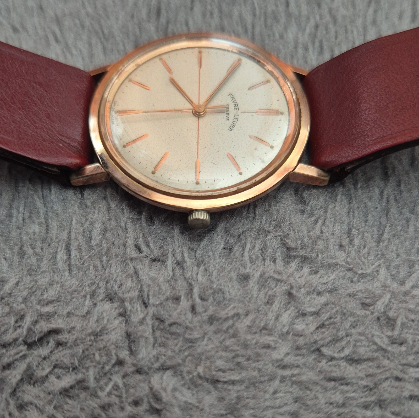 Favre-Leuba Geneve Manual Wind 17J Swiss Gold Plated Silver Dial 34mm