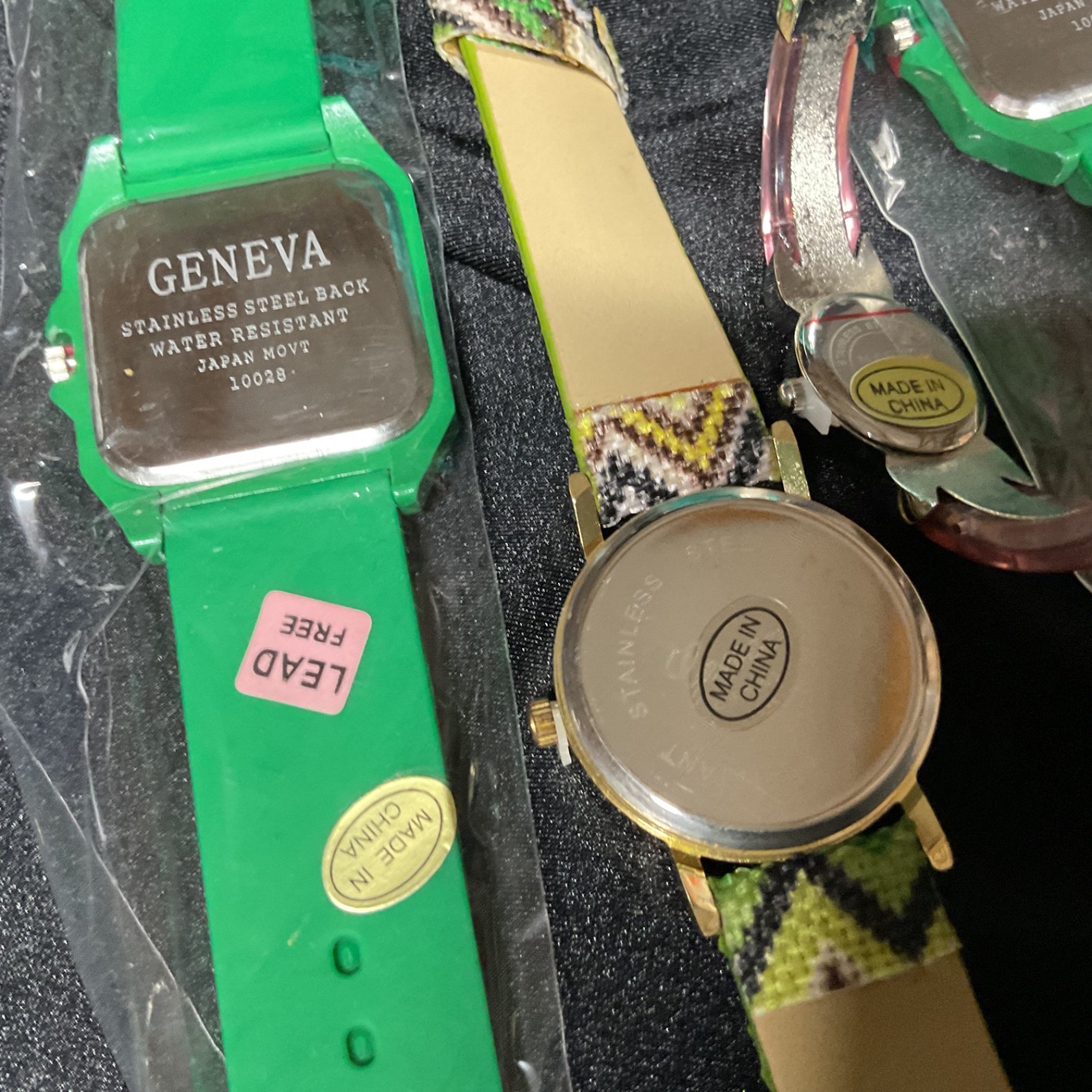 Womens GENEVA Narmi Watches Mixed LOT Of 10 Rubber Leather Band Need Batteries