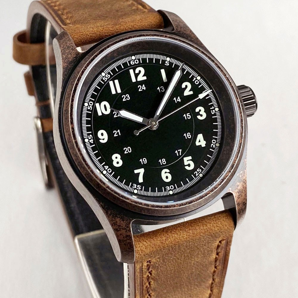 PVD Steel Case TANDORIO 36mm Military Field Watch Men Japan NH35 Automatic Watch