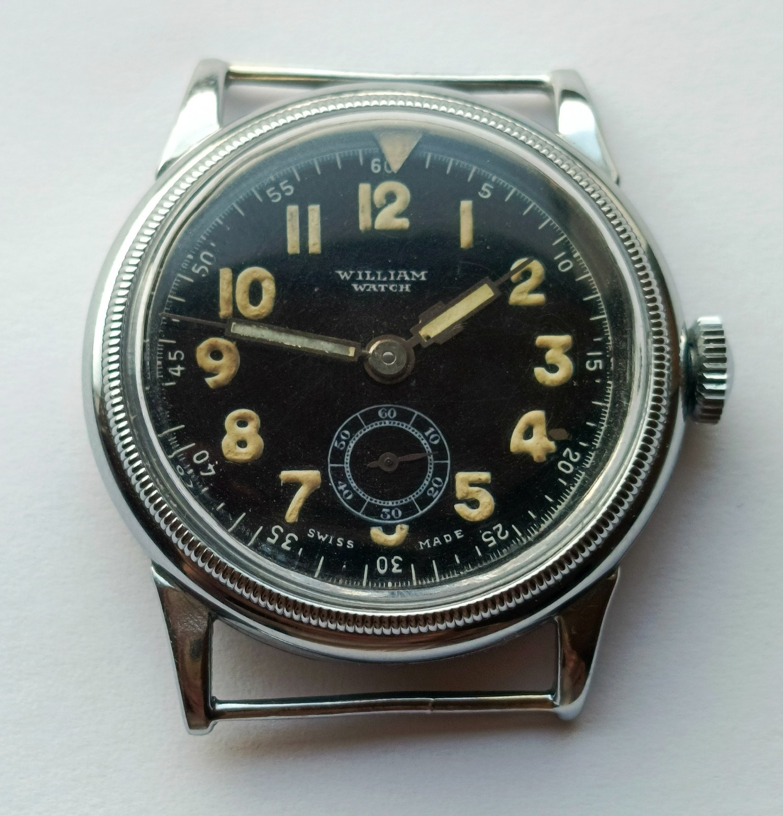 Large 39 mm pilot’s watch William WW2 WK2 Military German Air Force German Army