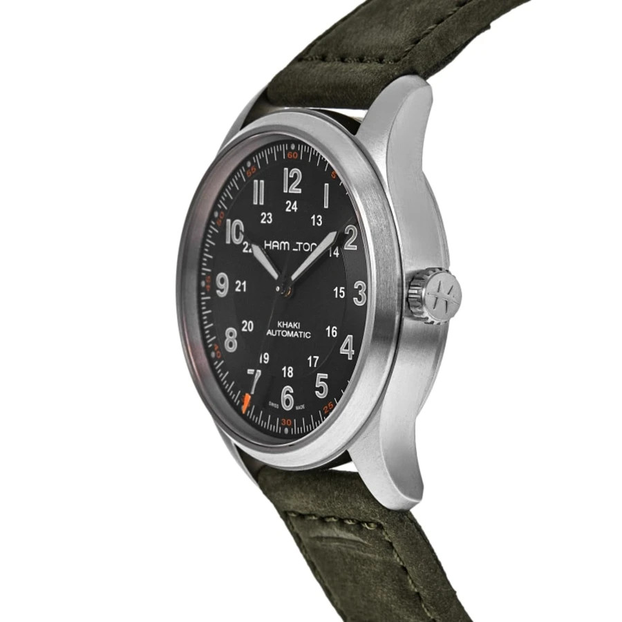 New Hamilton Khaki Field Titanium Auto Black Dial Green Men’s Watch H70205830