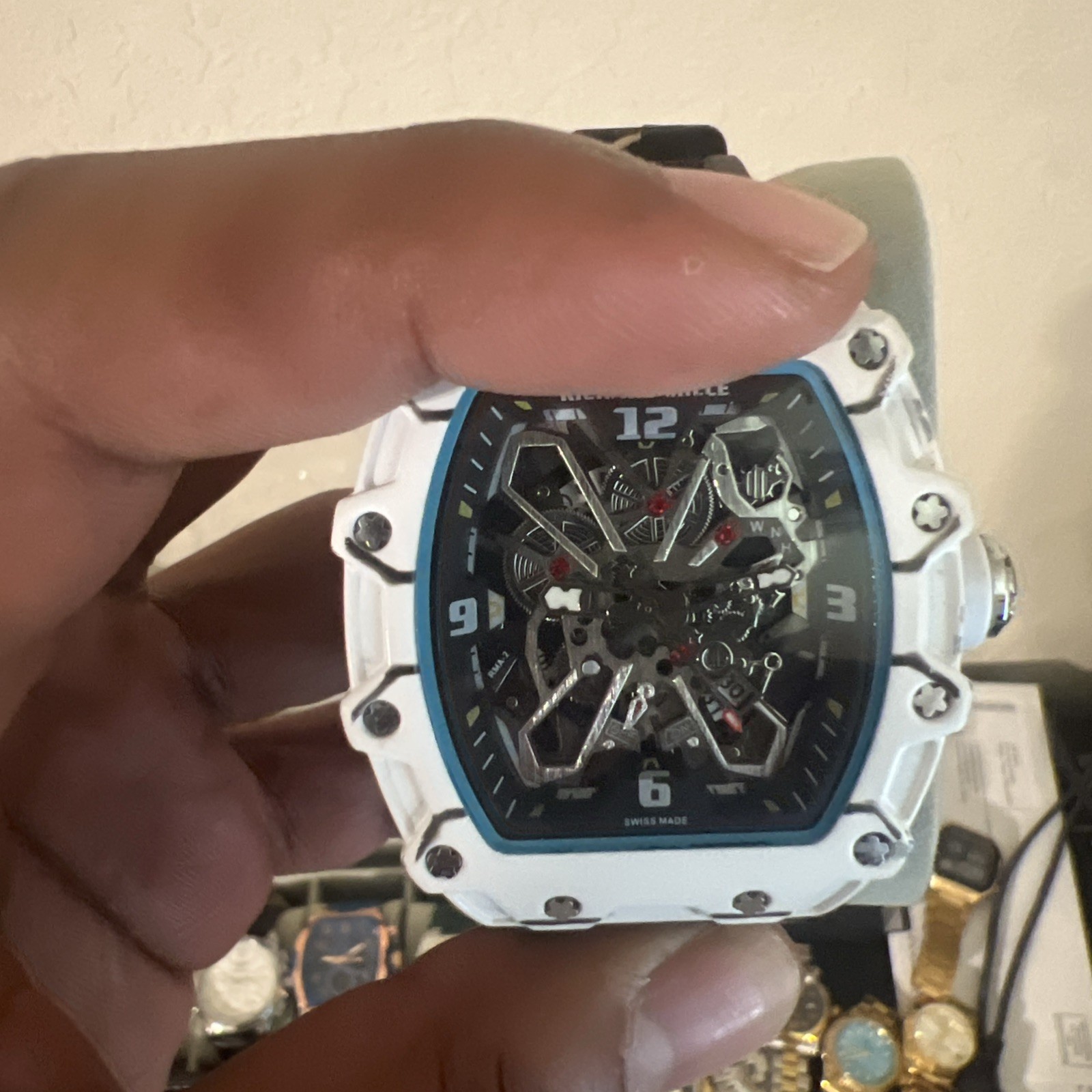Richard Technolo Carbon Fiber Hollow Fashion Trend Quartz Watch Men