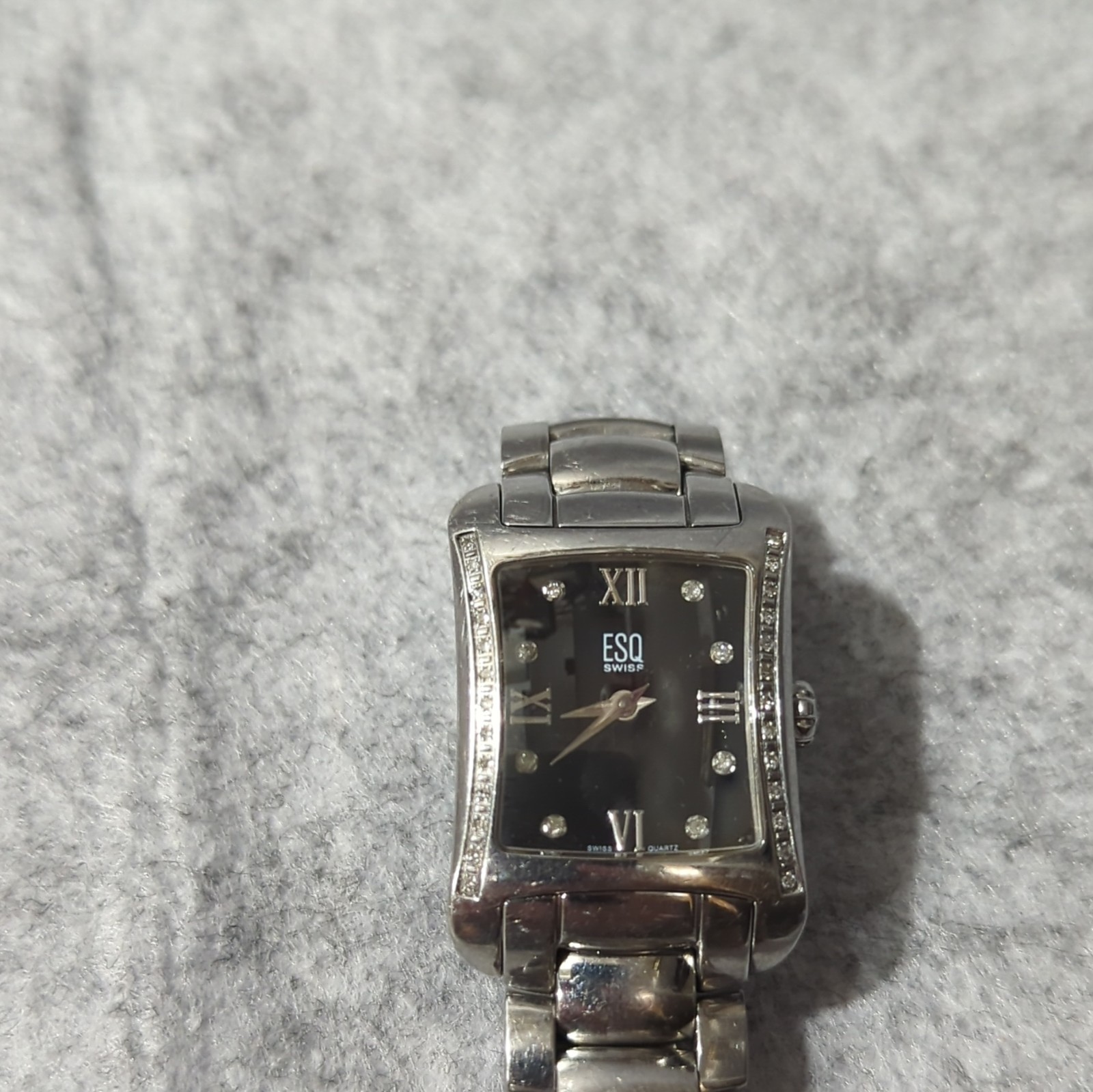 ESQ Movado Verona Women’s Square Watch Black Dial Stainless Steel E5462