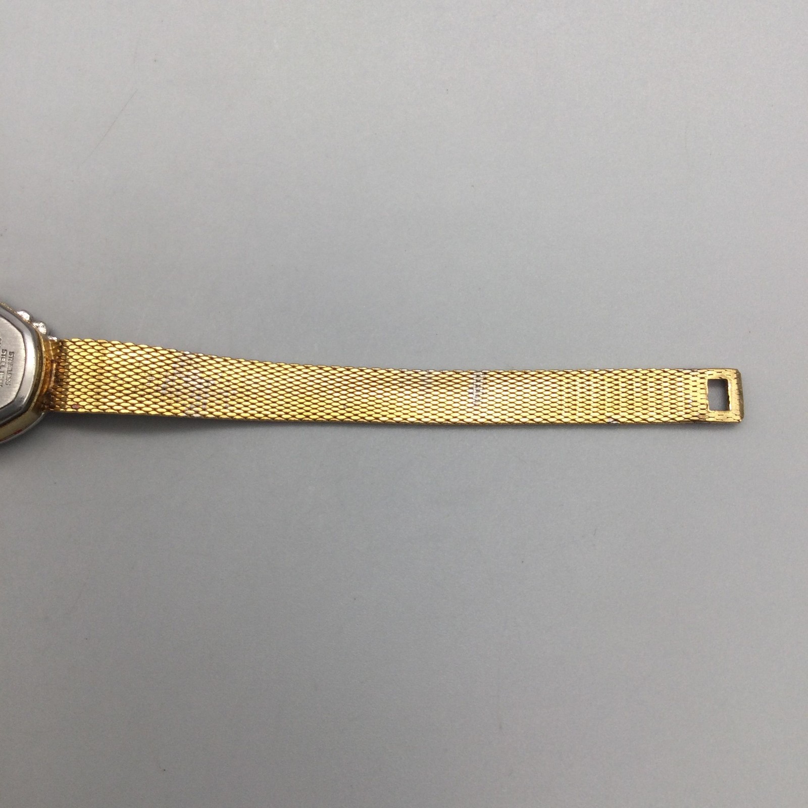 Gruen Womens Watch 17mm Oval Silver Gold Tone Diamond Accent Bezel New Battery