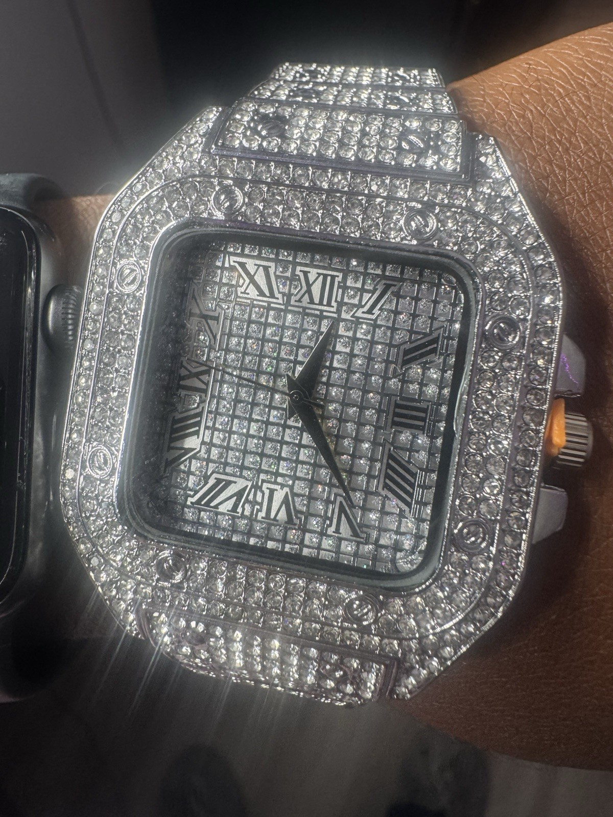 Iced-Out Square Watch – Luxury Look, VVS Simulated Diamonds, Bold Designer Style