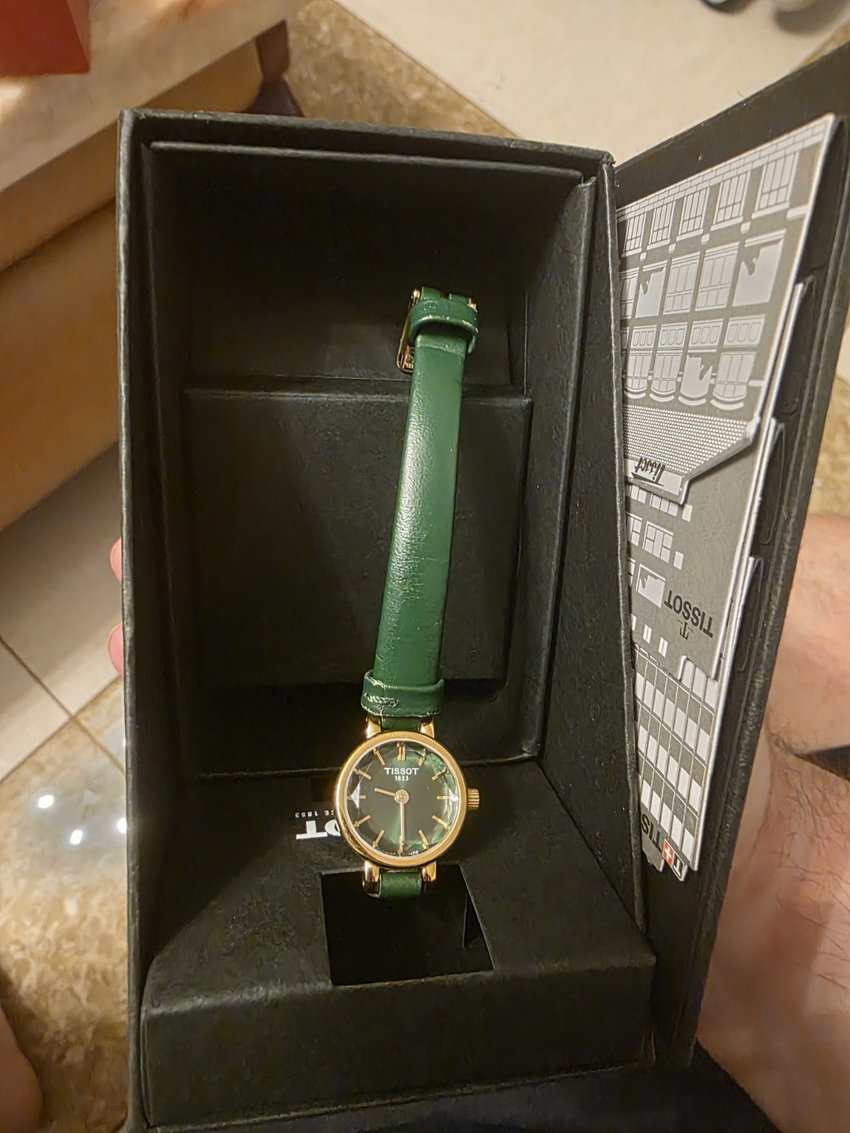 Tissot Lovely collection watch + Green Strap Crystal Glass