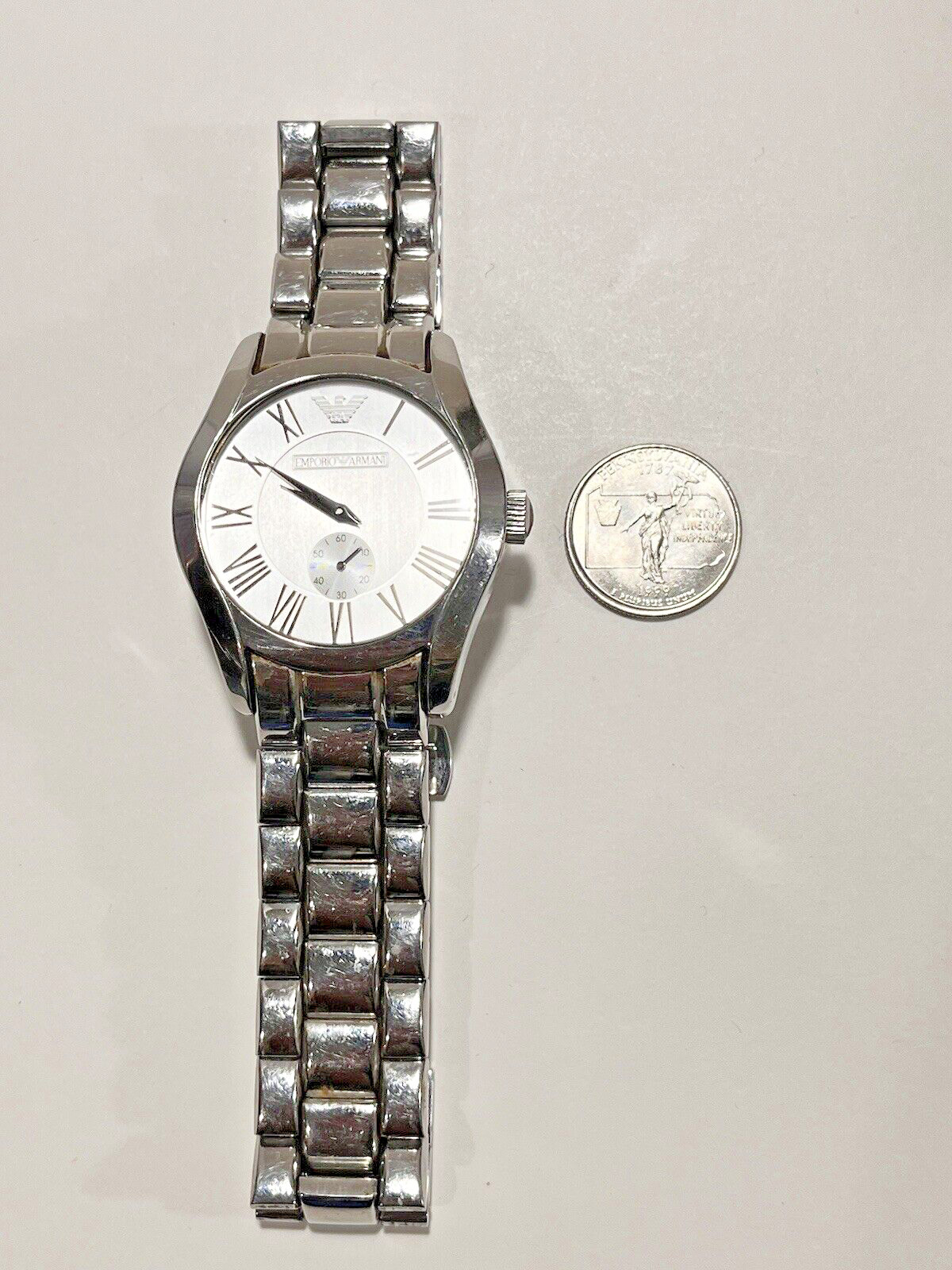 Emporio Armani Watch Men Stainless Original Wrist Band Up To 164 Feet underwater