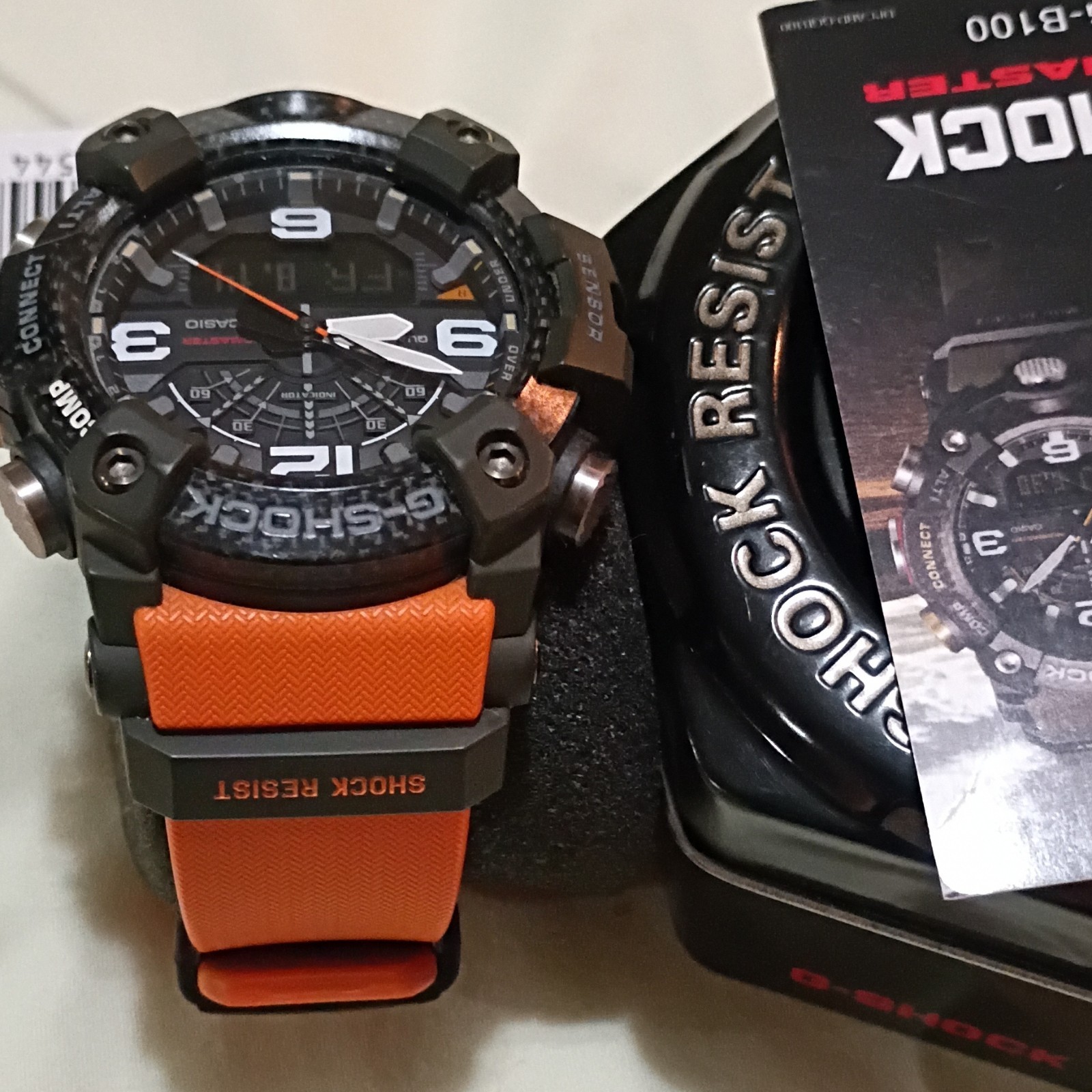 Casio G-SHOCK Mudmaster GG-B100 Bluetooth Carbon Quad 200m Orange/Black