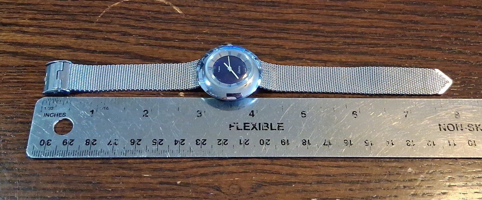Vintage Timex Cobalt UFO Watch Chrome Stainless Mesh MCM See Pics/Description