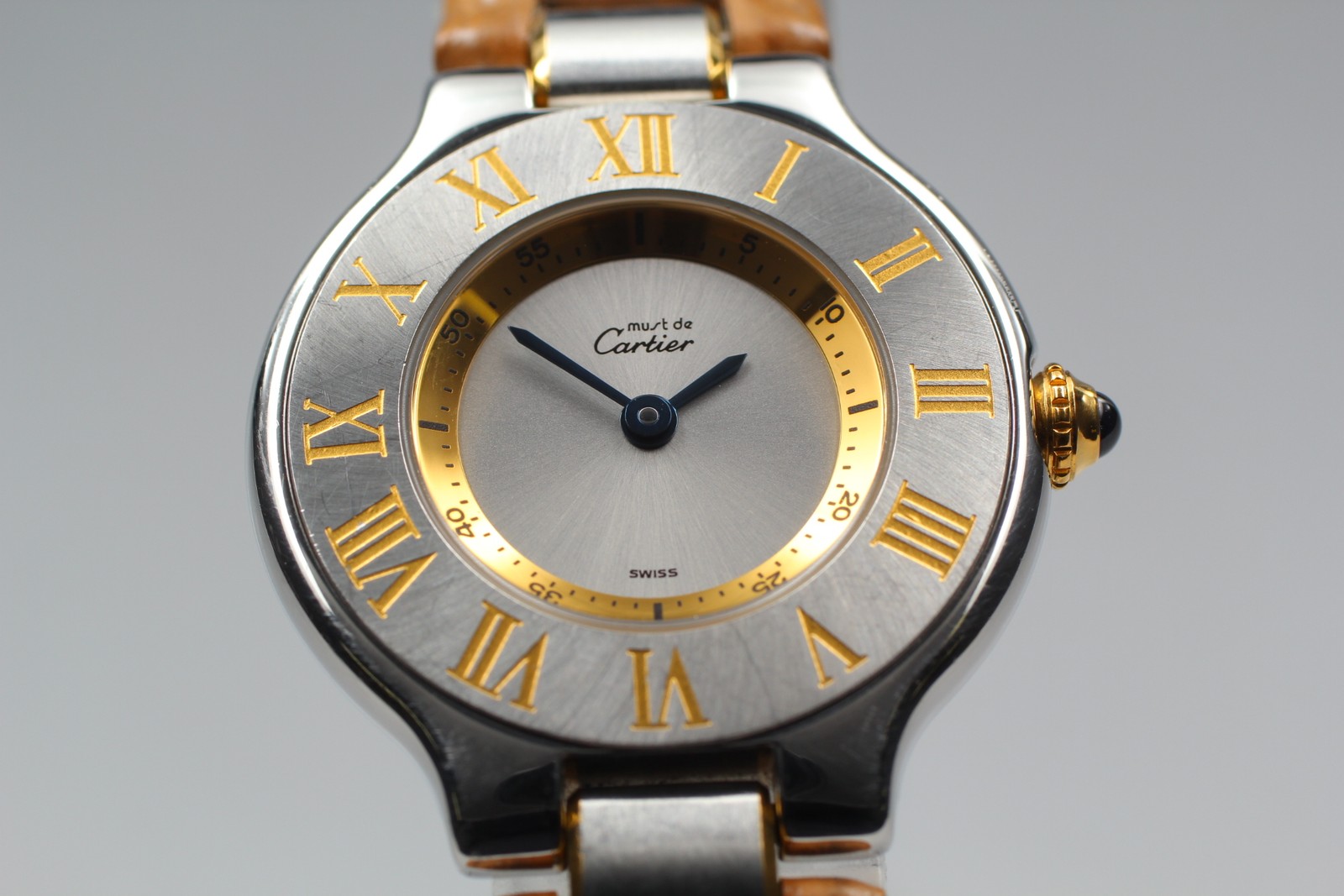 Cartier Must de Cartier 21 1340 28mm Silver Gold Quartz Vintage Women’s Watch