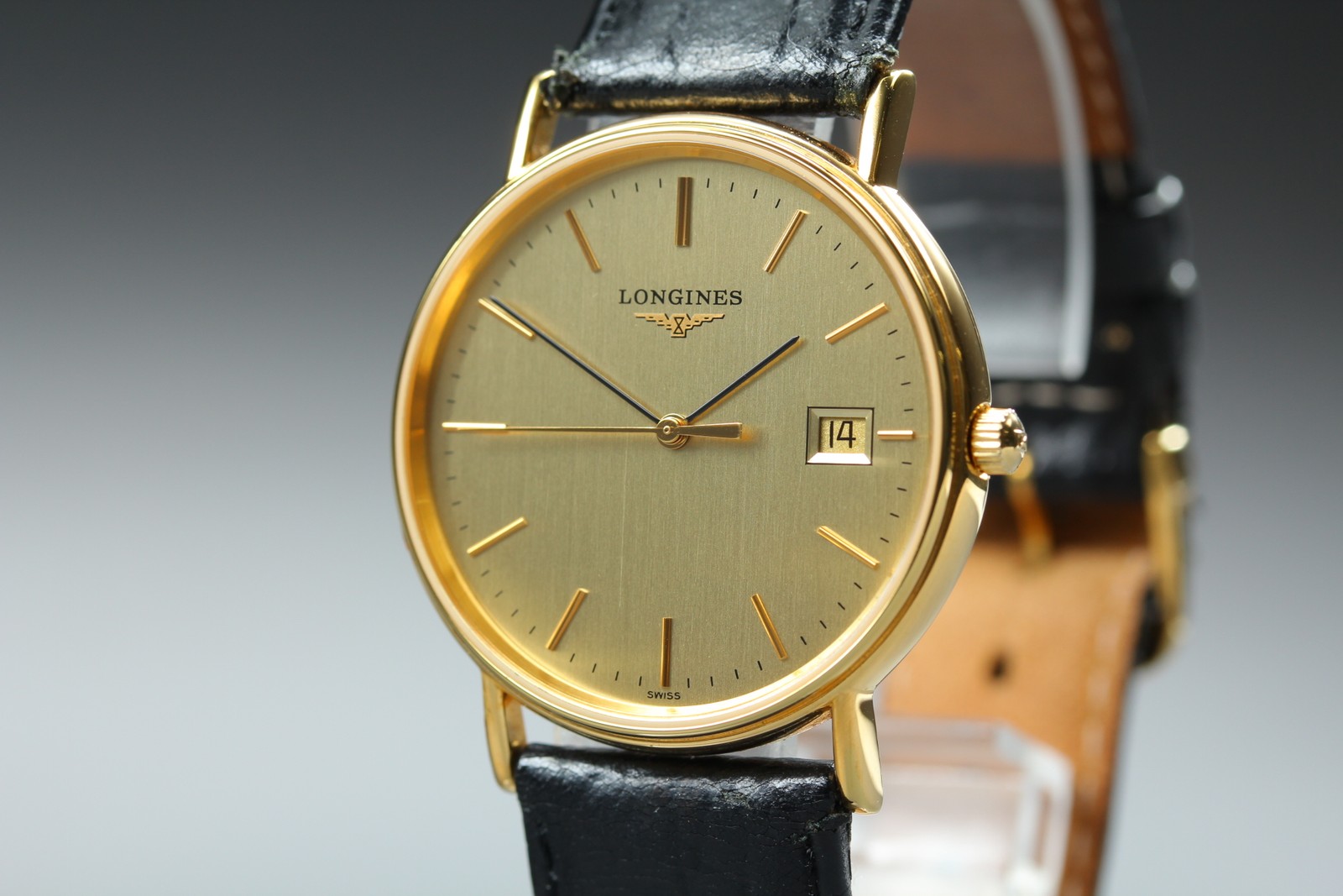 Longines Grand Classic L4.720.2 Men’s Watch Gold Dial Date Quartz [Near MINT]