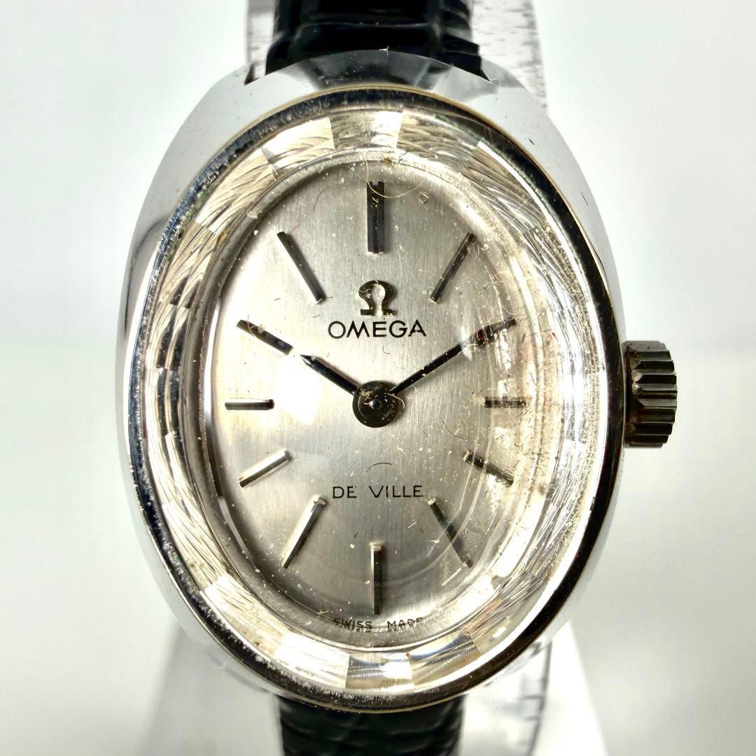 Vintage OMEGA De Ville Manual Wind Silver Dial Oval Watch New Strap