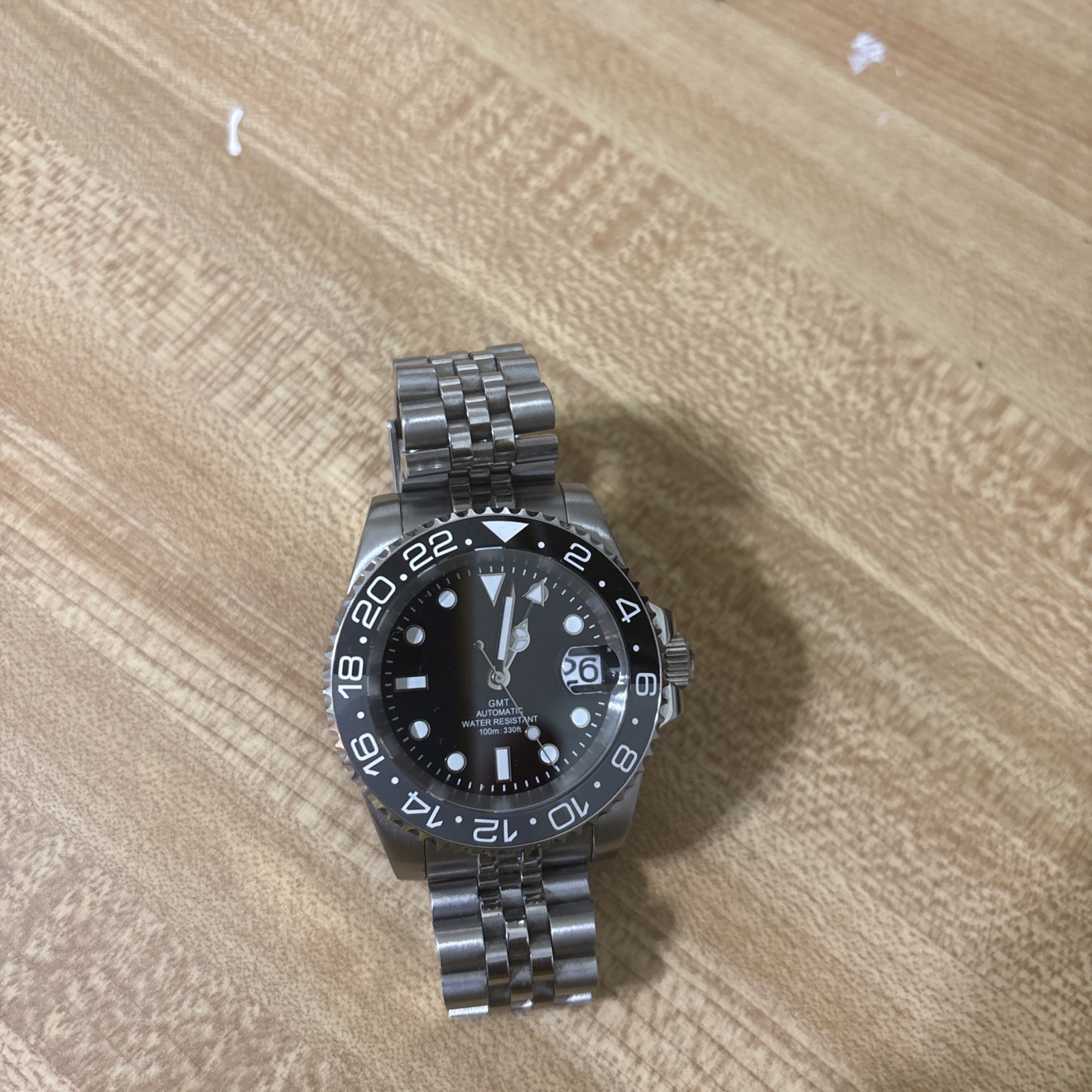 Custom Made Gray 40mm GMT Style Diver Mod Watch w/ NH34 Movement
