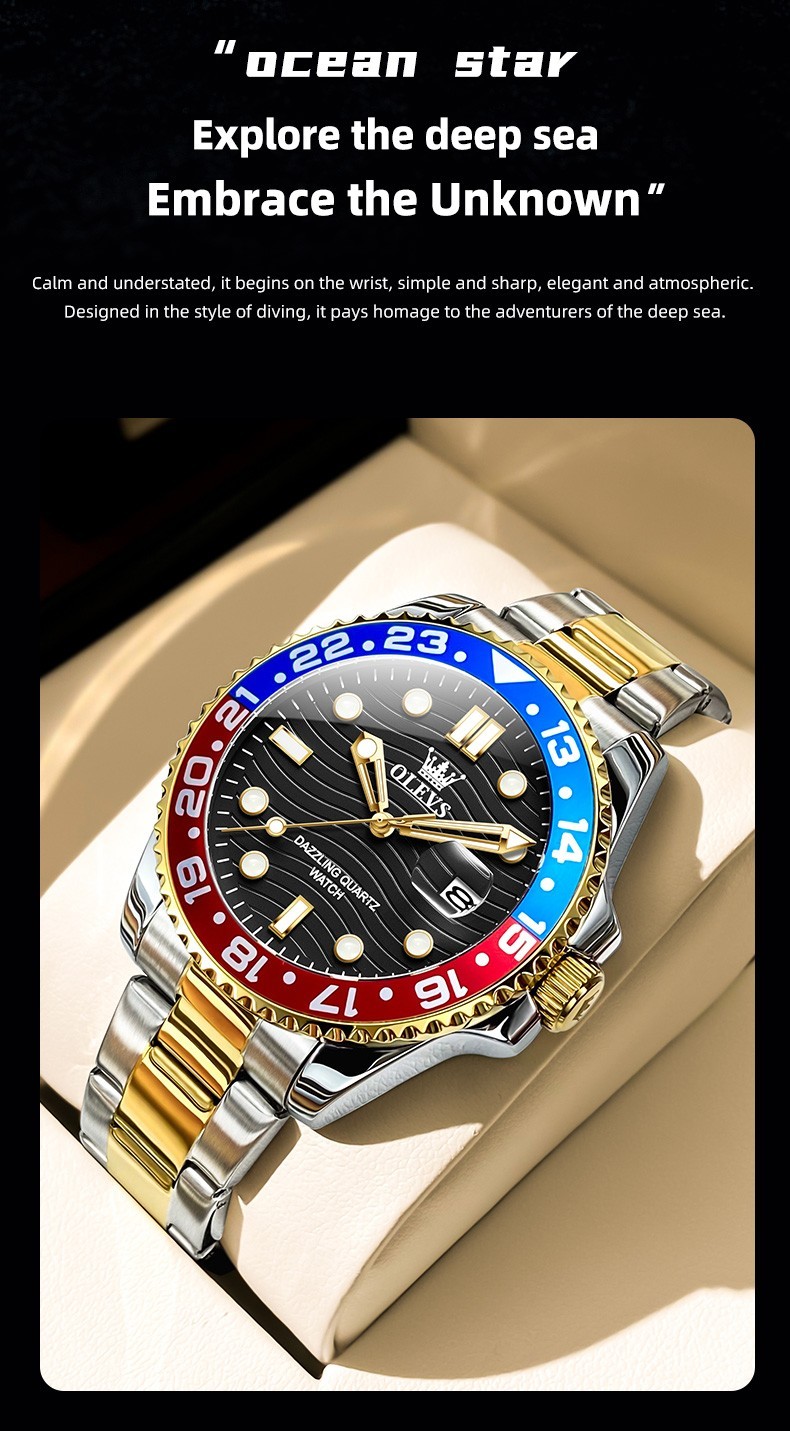 OLEVS 3610 Luminous Japan Movement Luxury Classics Male Gifts Quartz Wristwatch