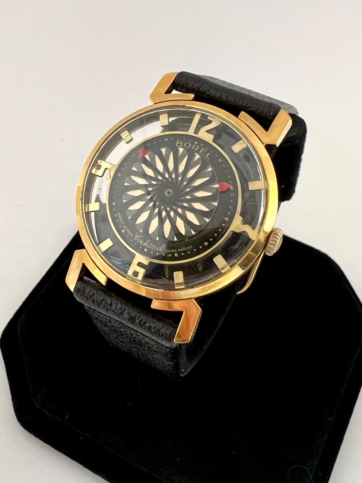 BOREL / SYNCHRON COCKTAIL WATCH BLOOMING FLOWER MYSTERY DIAL, SKELETON 17J SWISS