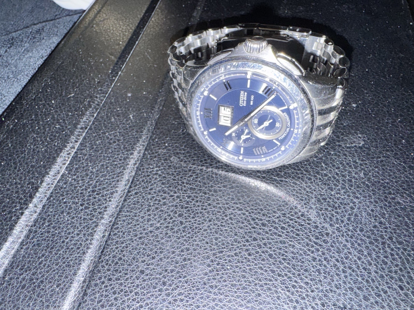 Citizen Eco-Drive Men’s Blue Dial Day/Date 43mm Steel Bracelet 100m Watch