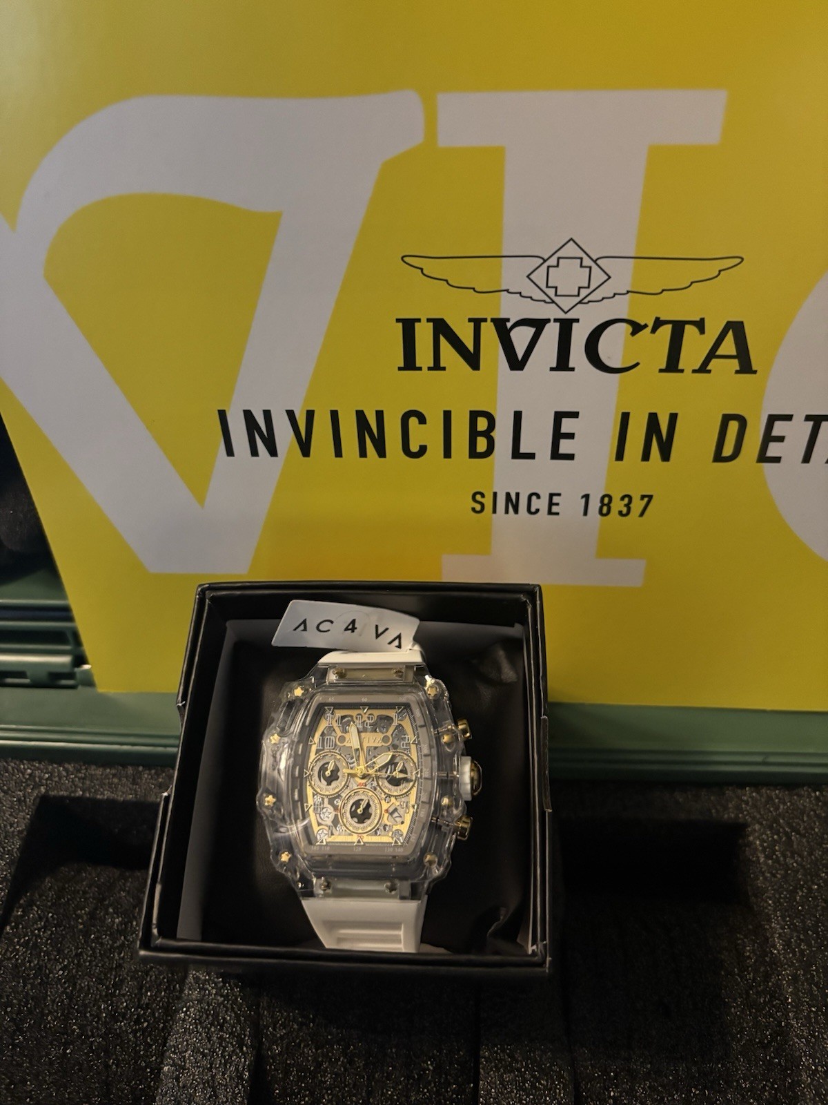 Activa x Invicta 44.3mm Men’s Watch Olive Green Clear Skeleton Dial