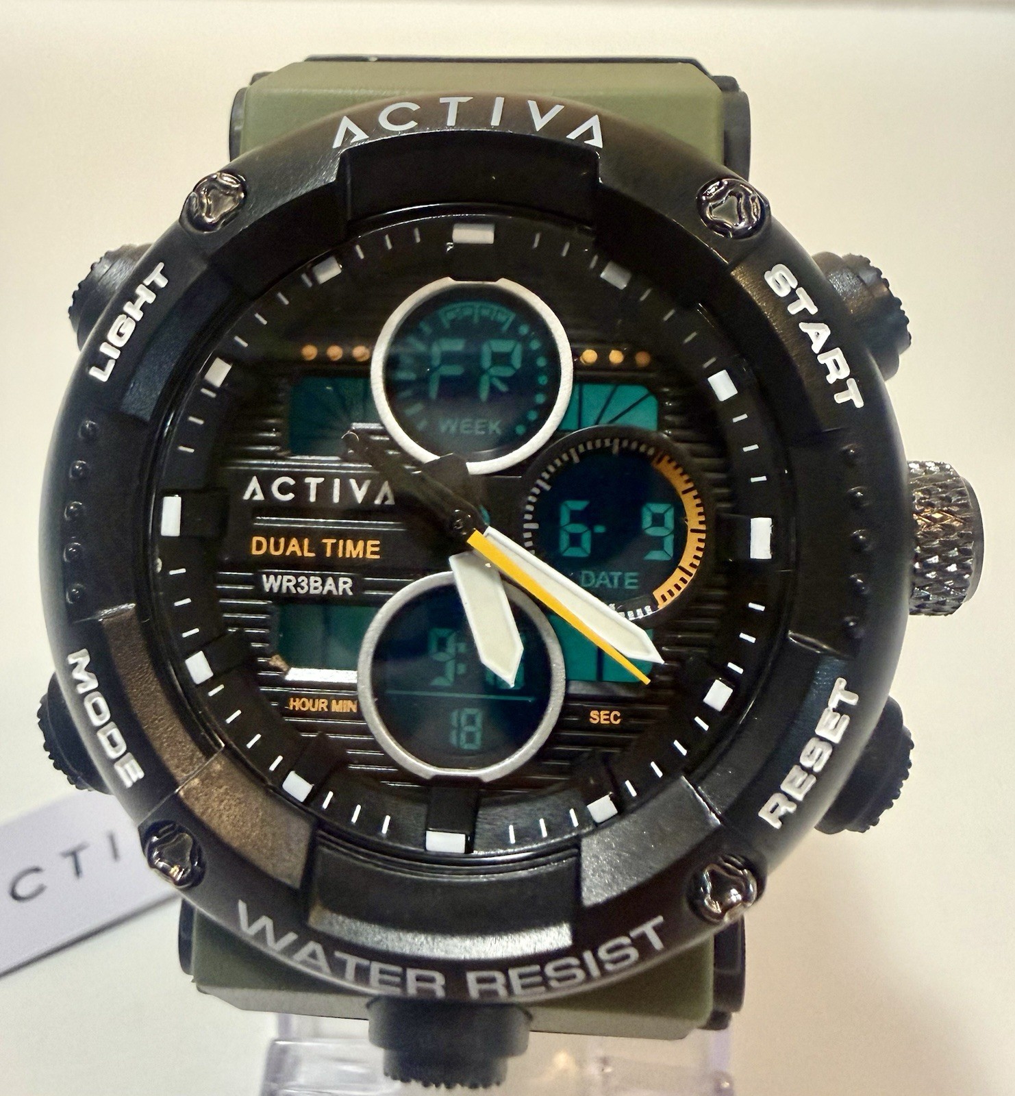 Activa By Invicta 52mm Army Green Digital Chronograph Men’s Sport ACW8038-004