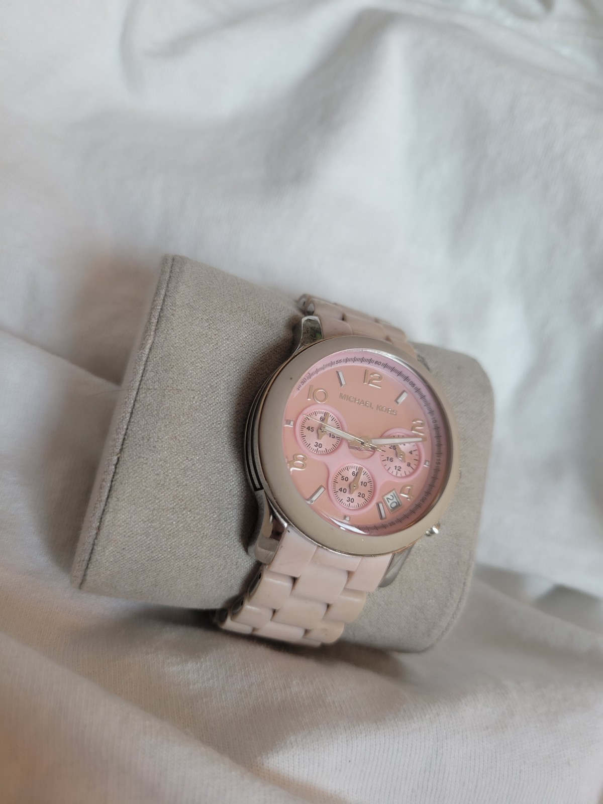 MICHAEL KORS WATCH PARKER ROSE MK5195 STEEL POLYCARBONATE LINKS NEEDS BATTERY