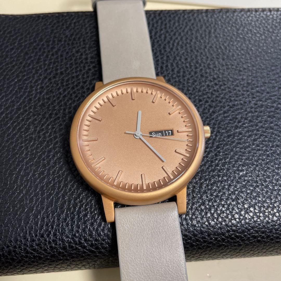 Innovator Unisex Watch Bronze Dial 38mm Grey Leather Strap Swedish Nordic Design