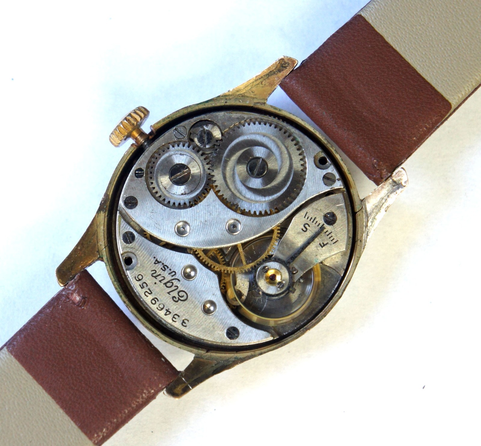 Rare Elgin Mechanical Watch Date Cal. 4/0s Grade 485 Gold Plated Case