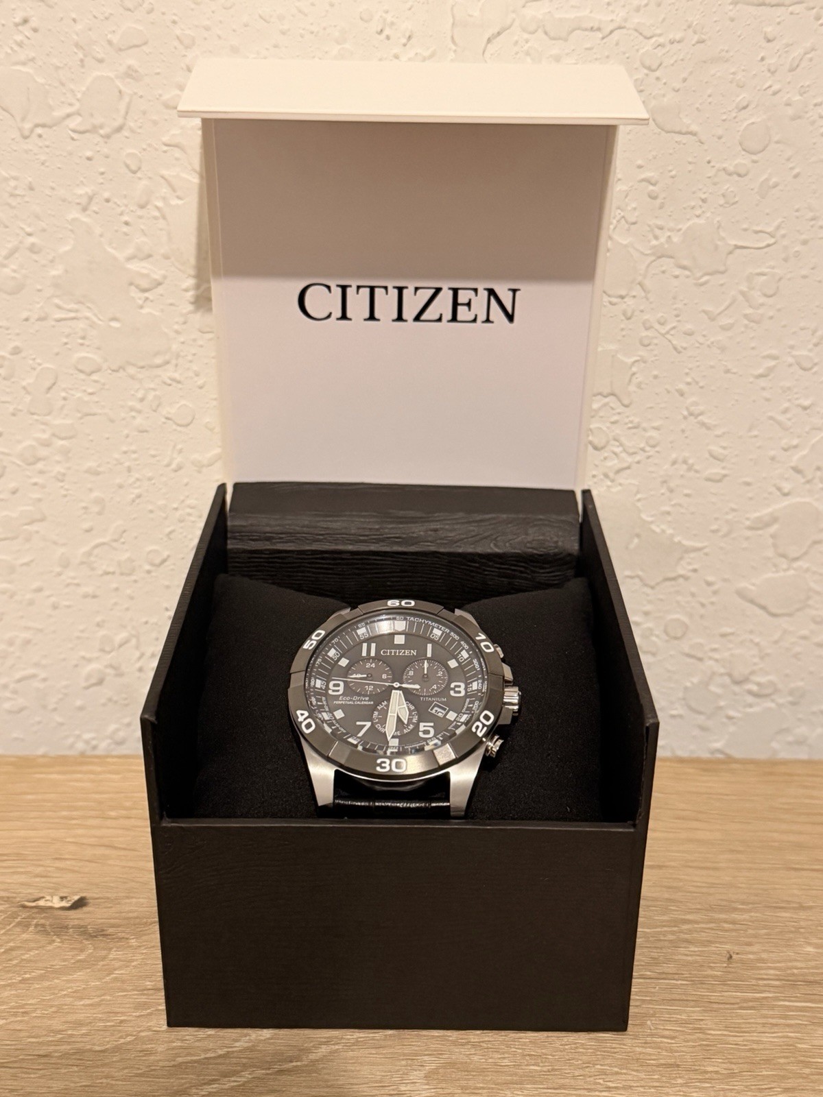 Citizen Eco-Drive Brycen Chronograph BL5558-15H Super Titanium Men’s Watch NEW