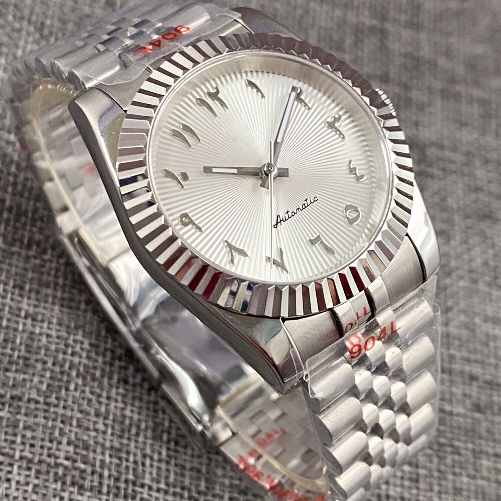 36mm NH35A White Dial Arabic Numbers Sapphire 200M Dive Watch Men Slide Buckle