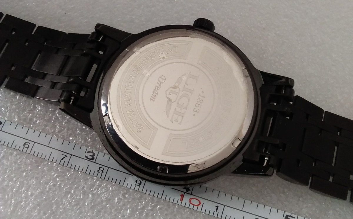 Lige “Dream” Large Face Mens Black Wristwatch
