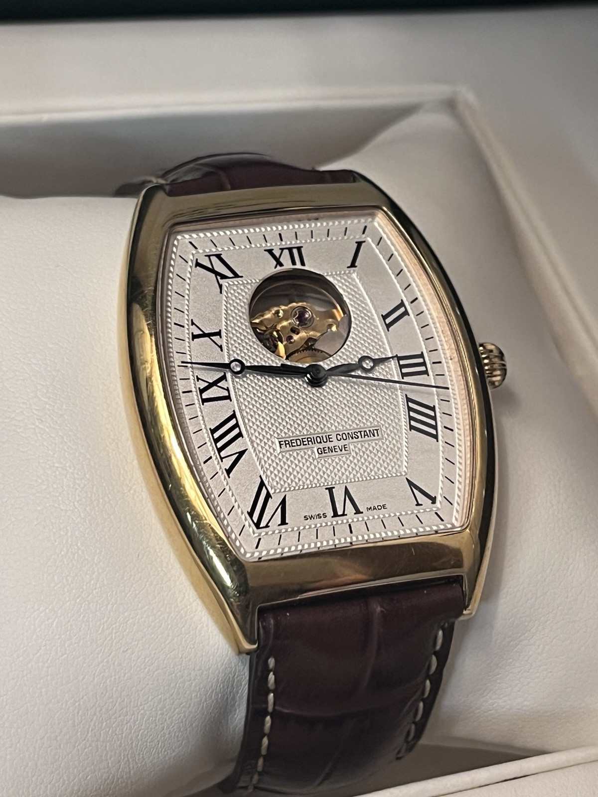 Frédérique Constant Persuasion Tonneau Art Deco Brown Open Heart FC-310M4T25 AUT