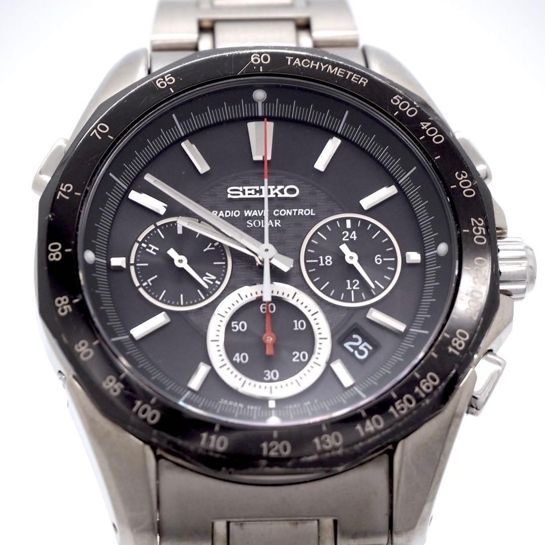 44 Working SEIKO Watch Brightz Men s Radio Solar Titanium Chrono