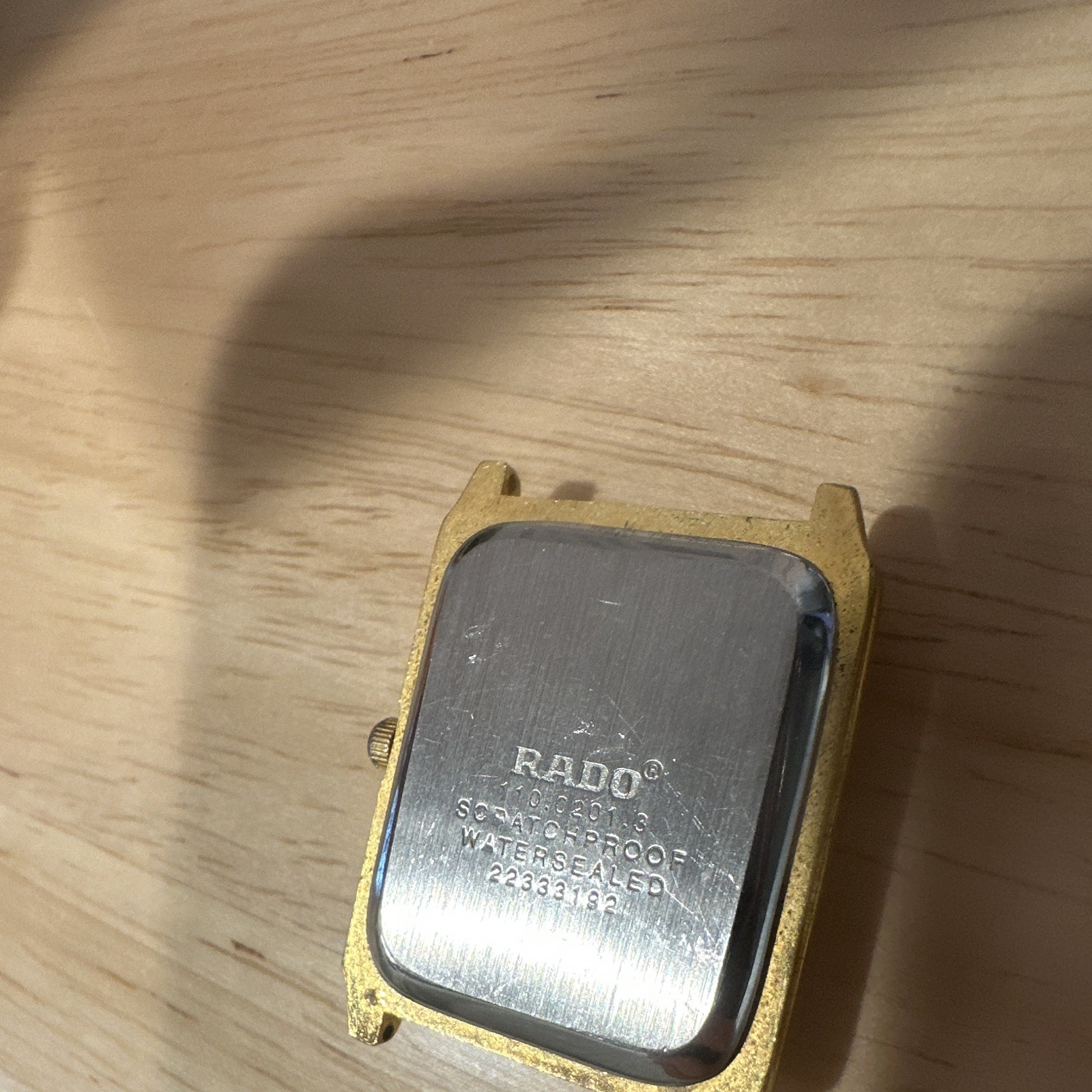 Rado Quartz Men’s Square Gold Dial Quartz Watch Head Only (as is/untested)