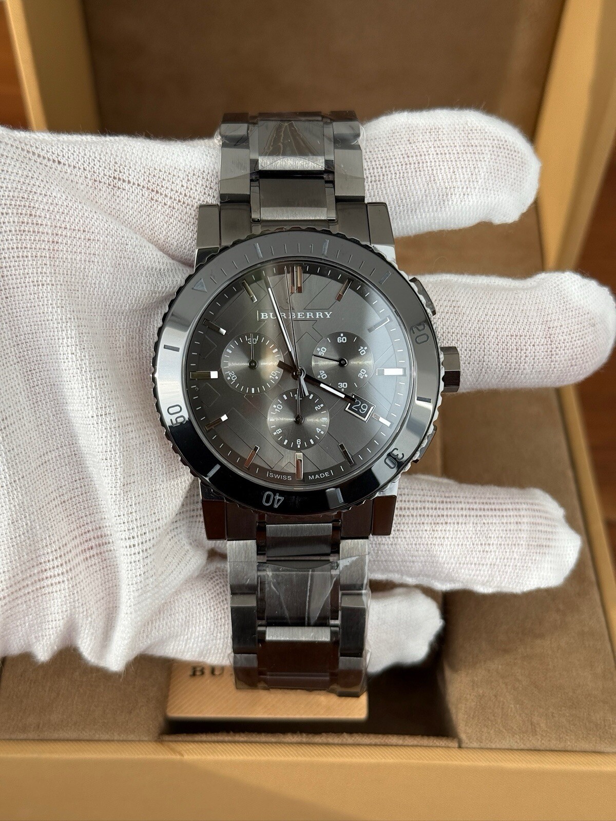 Burberry The City BU9381 Chronograph Stainless Steel Men’s Watch Swiss Made
