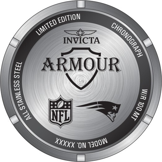 NEW INVICTA 45122 ARMOUR NFL NEW ENGLAND PATRIOTS CHRONOGRAPH STEEL LIMITED 52MM