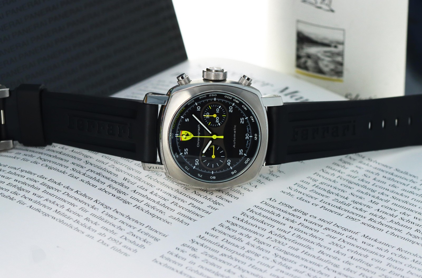 Panerai Ferrari Scuderia Chronograph, Black Dial, Limited to 800 -Steel FER00008
