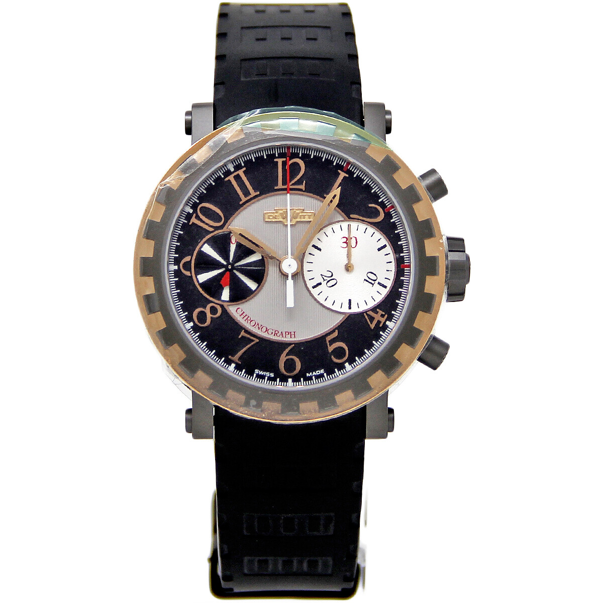 DeWitt Academia AC.6005.53A.M003 Titanium / Gold Rubber B/P/Factory Warranty#DW1
