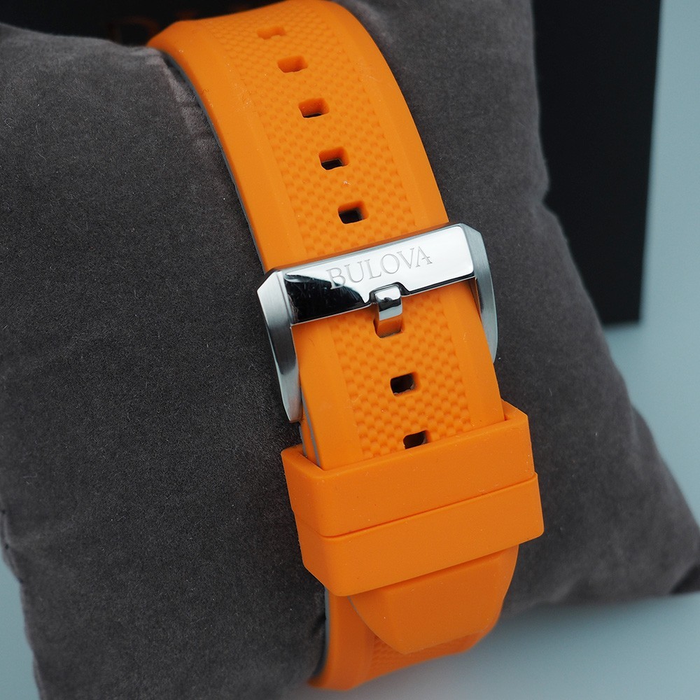 Bulova 98A226 Marine Star Orange Silicone Strap Men’s Automatic Watch 44 mm