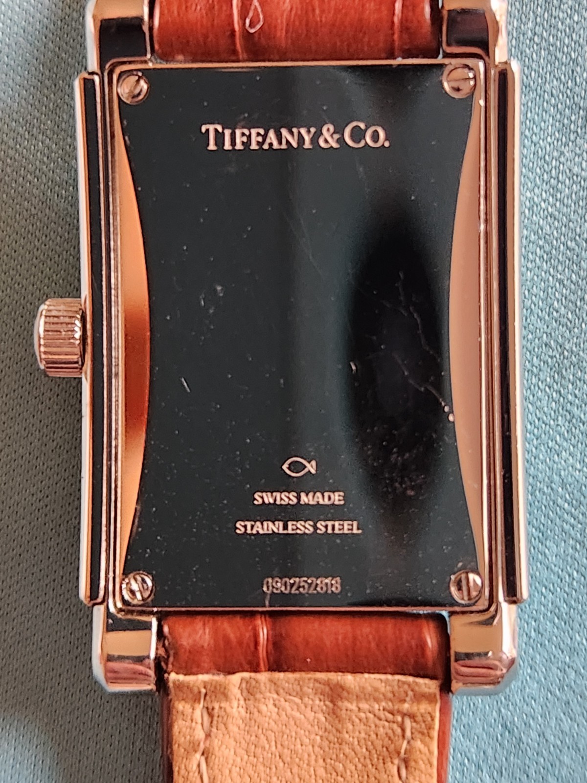 Tiffany’s Grand Ladies’ Swiss Made Quartz Watch Bronze Dial Crocodile Strap