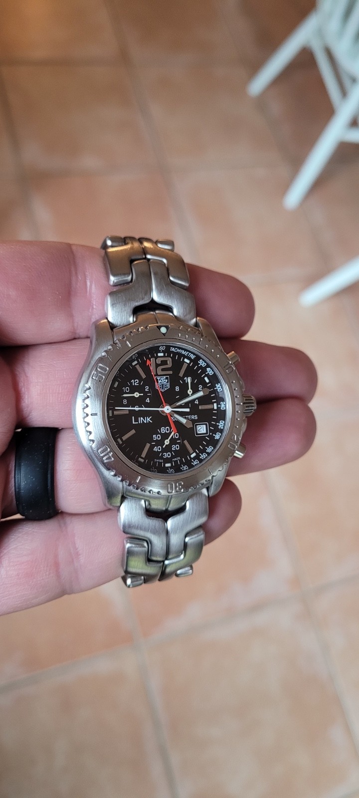 TAG Heuer CT1111.BA0550 Mens Link Chronograph Watch Black Silver Jason Bourne