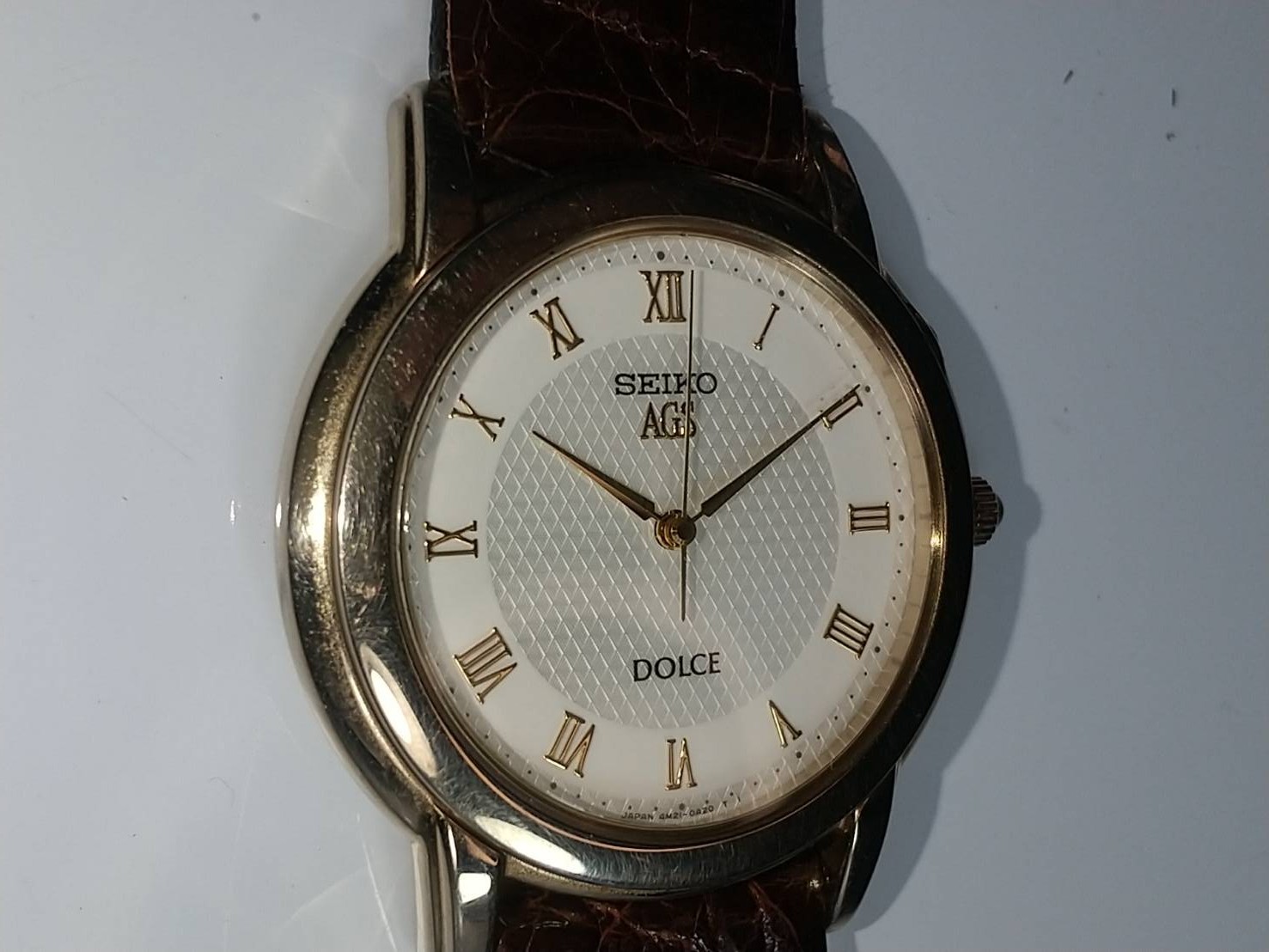 [Near Mint] SEIKO AGS Dolce Gold Dial Round Quartz Men’s Watch From JAPAN