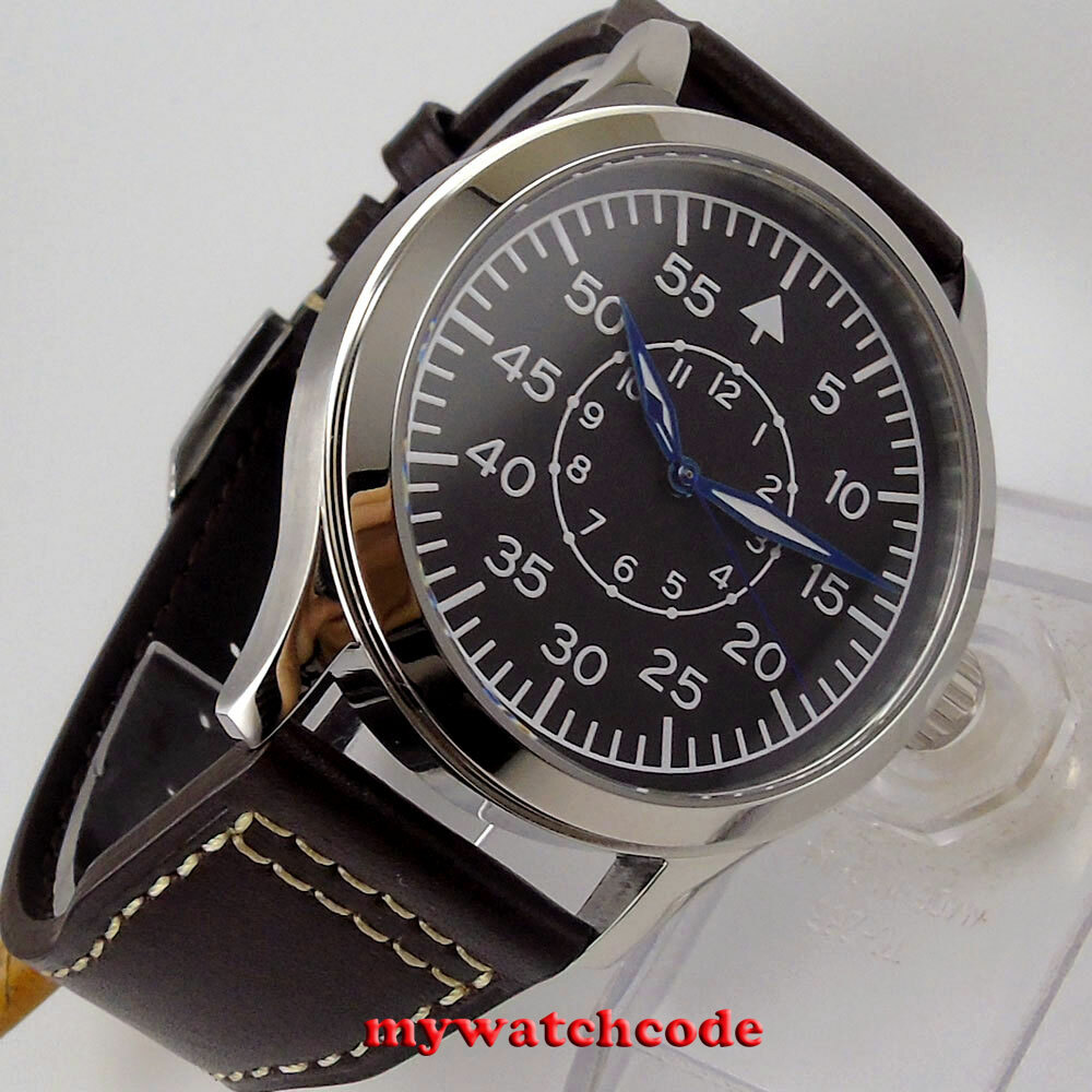 42mm corgeut black dial luminous sapphire glass miyota 8215 automatic mens watch