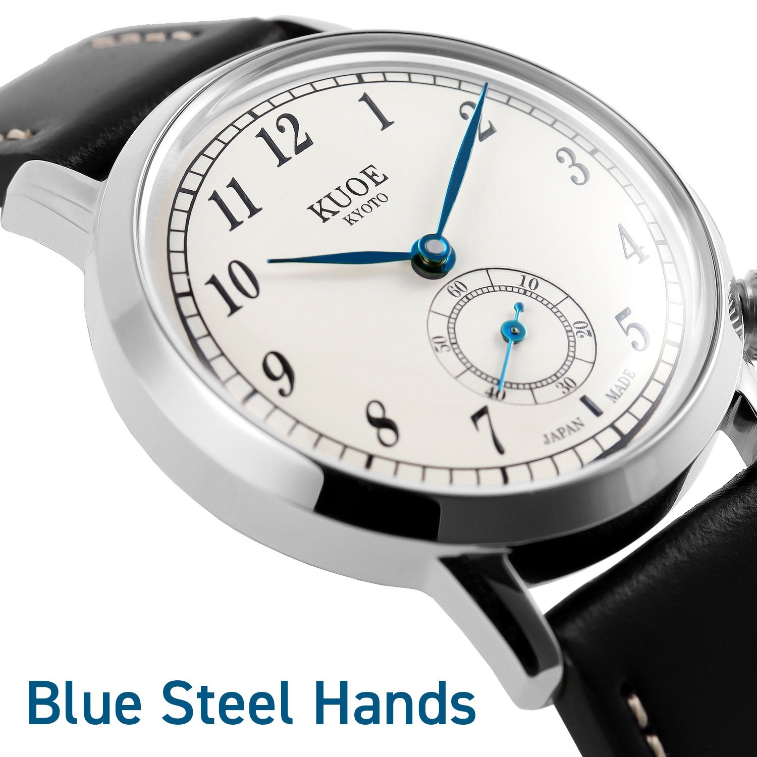 KUOE KYOTO OLD SMITH 90-007 Small Seconds Automatic Blue Hands Brown Cordovan