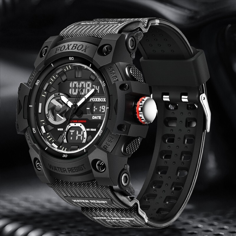 Men’s Watch Big Dial Quartz Digital Analog Luminous Waterproof Sports Wristwatch