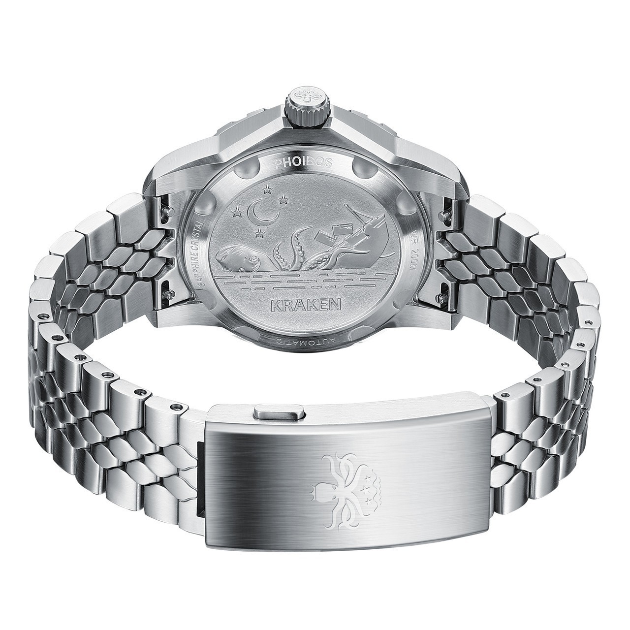 PHOIBOS KRAKEN PY059B Reef Blue Automatic Mens Dive Watch Stainless Steel 200m